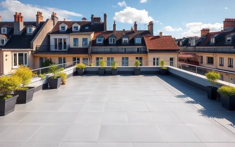 Toit terrasse rénové avec étanchéité neuve à Clichy